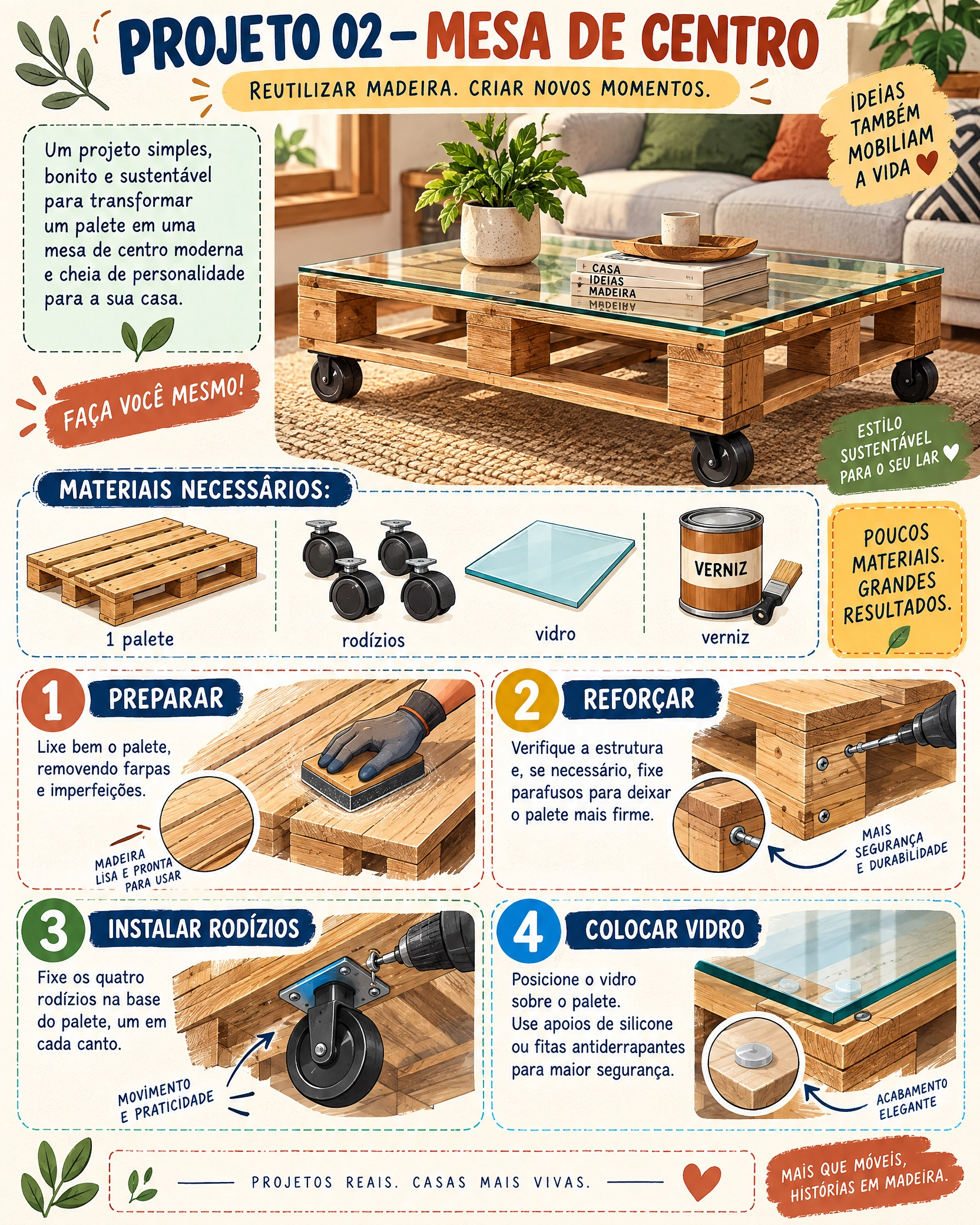 Mesa de centro feita de pallet