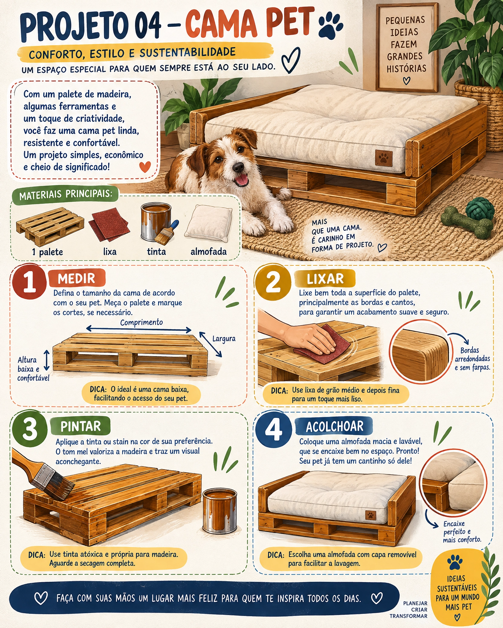 Cama para pet feita de pallet