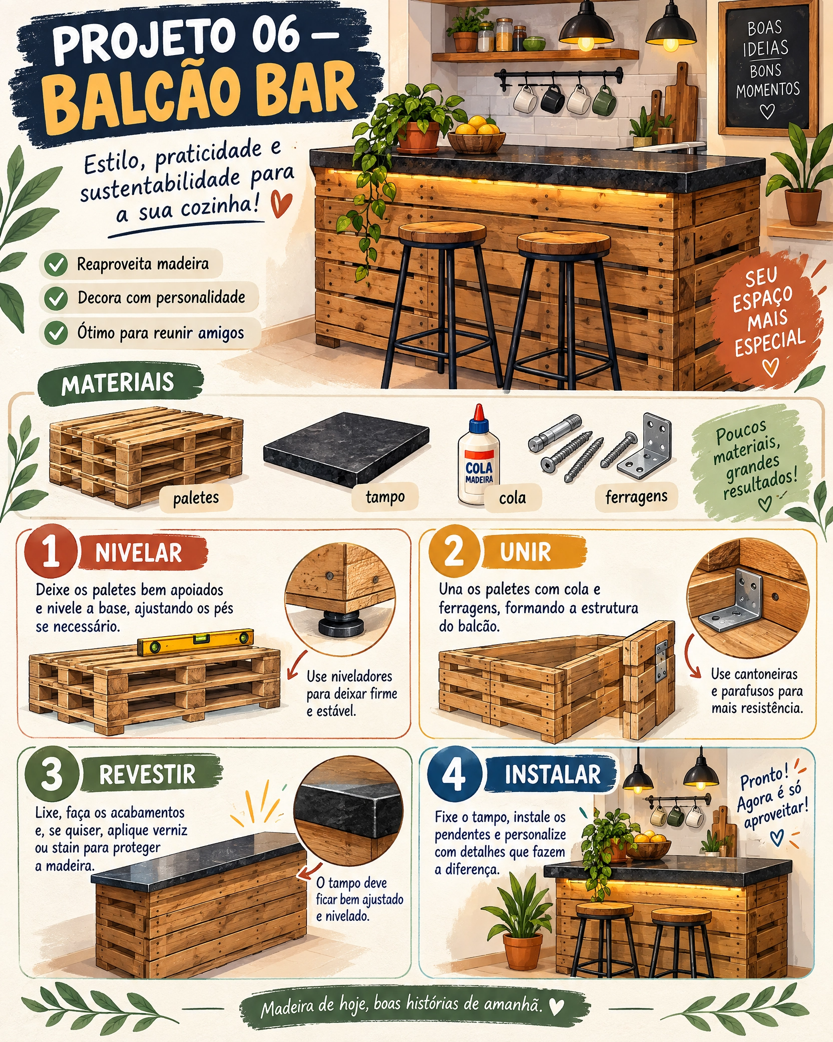 Balcão feito de pallet